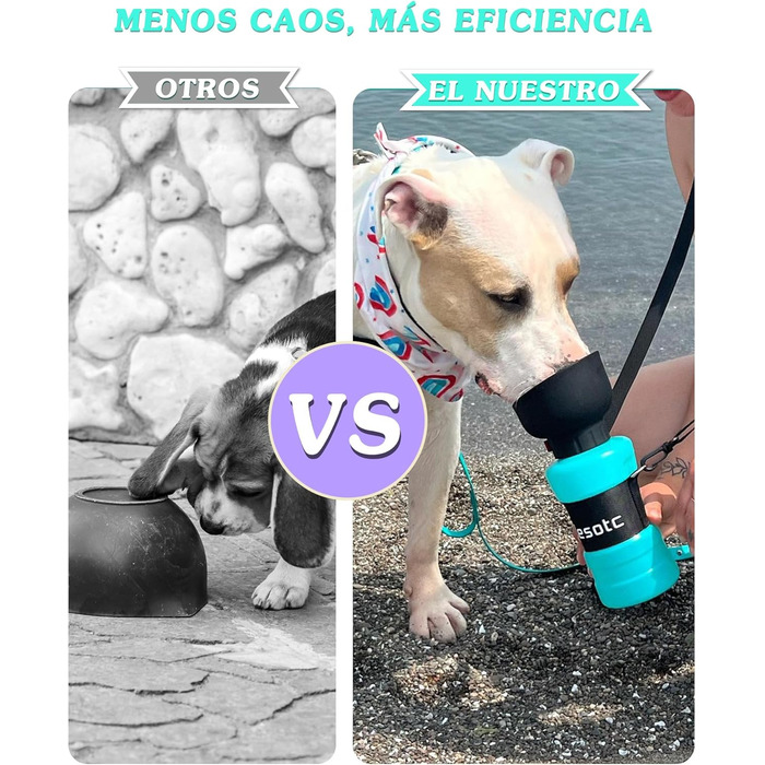 Складана пляшка для води для собак Lesotc, 1000 мл, блакитний колір (для прогулянок, подорожей, кемпінгу)