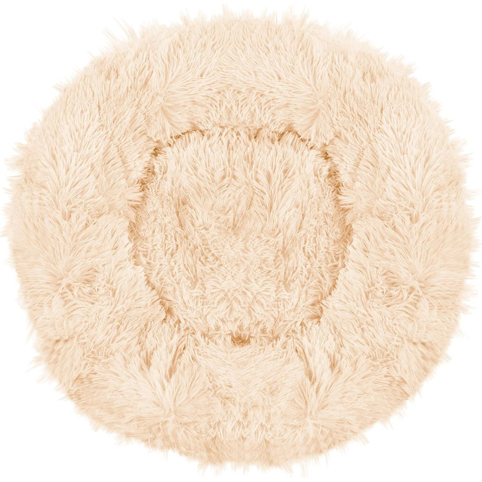 Кругле ліжко для собак Springos з антиковзною основою, 70 см, кремовий колір