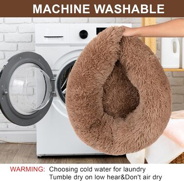 М'яке ліжко для собак, затишне, антистрес, машинного прання, для маленьких собак, миле, пухнасте, 40 см, до 7 кг, зручне (Хакі)