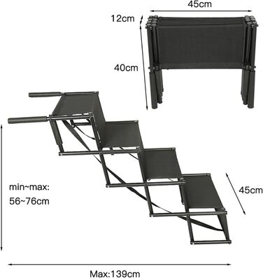 Рампа для собак у машину, складна, чорна, до 75 кг
