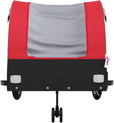 Причіп для велосипеда, вантажний/для собак, чорно-червоний, 45 кг, сталь, для щоденного транспортування, універсальний, легко монтується