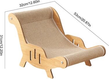 Крісло-лежанка для котів з сизалю, 53x31x32 см. Стійке до вологи та зносу, підходить для кошенят та дрібних тварин