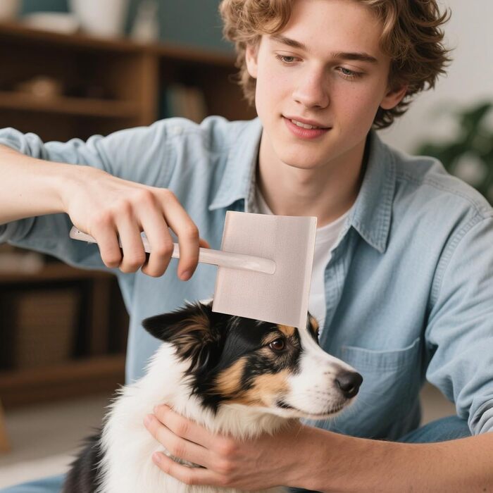 Щітка для грумінгу тварин: котів, собак, хутро, дерев'яна ручка, для дому, подорожей