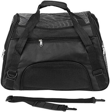 Транспортна сумка для собак та котів, складна переноска, чорна (L)