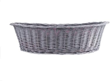 Плетене ліжко для собак та котів з лози (50x36x16 см, сірий)