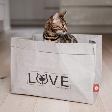 Ліжко для котів CanadianCat Katzenbett 45x35x35 см - затишне гніздо з картону та паперу