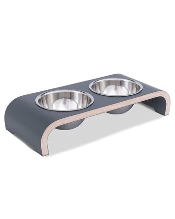 Набір мисок для собак MilaCasa - 2 шт. Підвищені миски для корму та води для собак - сірий колір