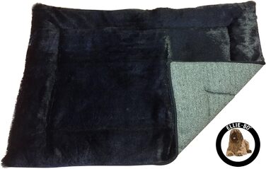 Ліжко для собак Ellie-Bo Wende, Tweed та чорне штучне хутро, для клітки розміру M, 76 см, розмір L71 x W48 x H3 см