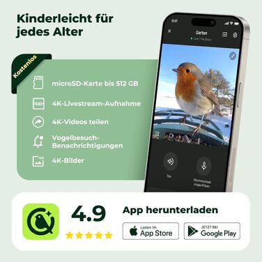 Розумний будинок для птахів Kiwibit з 4K камерою, ШІ-розпізнаванням та сонячною панеллю (Зелений, з інтегрованим сонячним дахом та підпискою Kiwibit Plus)