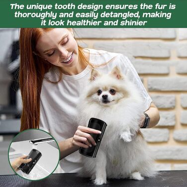 Щітка для собак Fellwunder: видалення шерсті, комфортна ручка, для короткошерстих собак та інших тварин, чорна