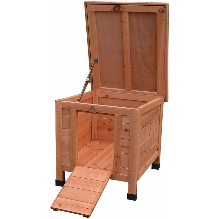 Будинок для котів 50x45x43 см із відкидною кришкою та пандусом, утеплений для зими