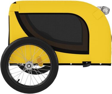 Причіп для велосипеда для собак, жовто-чорний, Oxford-Gewebe та залізо, LH80049