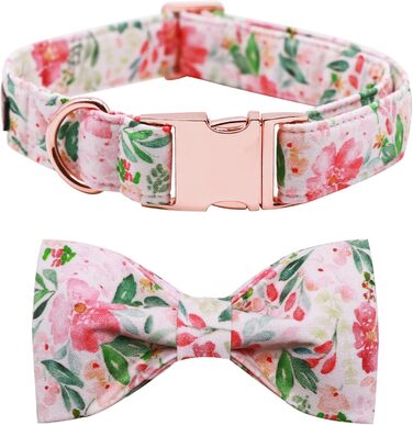 Нашийник для собак Lionet Paws з метеликом, регульований, знімний, для цуценят, маленьких, середніх та великих собак та котів, подарунок, 40-60 см, рожевий, квітка