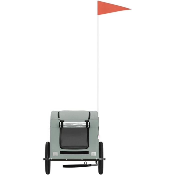 SECOLI Причіп для собак, візок для собак, бугі для собак з відбивачем. Причіп для велосипеда для собак до 30 кг, сірий, 124 x 53 x 53 см