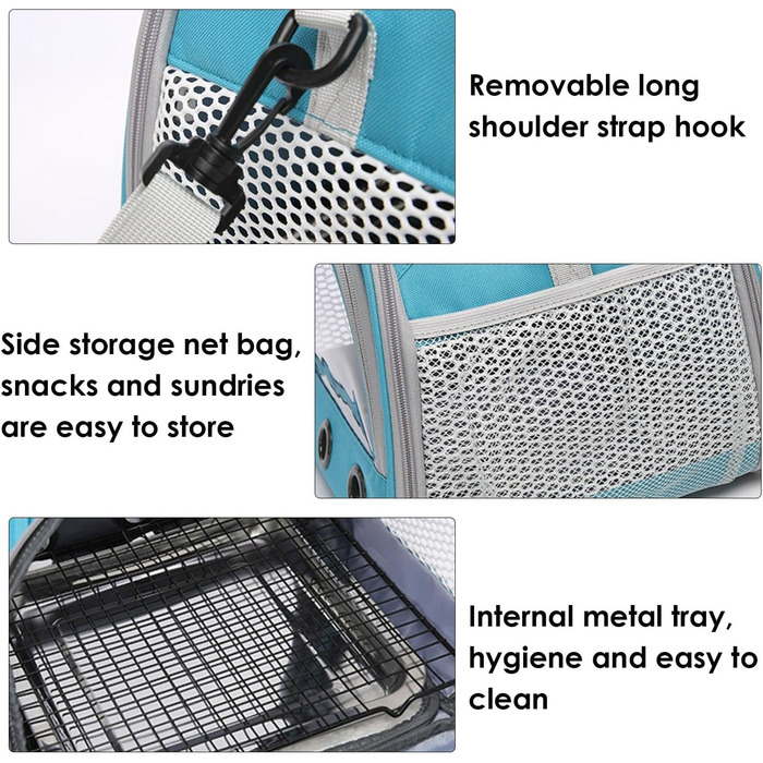 Переносна клітка для птахів Vogeltransport - легкий рюкзак для папуг, хамстерів, малих птахів. Атмосвітний, складаний дизайн, блакитний колір