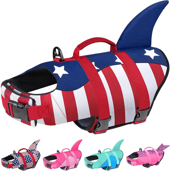 Жилет для плавання собак Malier, Ripstop, висока плавучість, для малих, середніх та великих собак, рятувальний жилет, яскраві кольори, X-Small