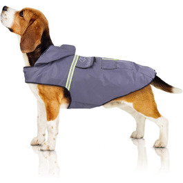 Дощовик для собак Bella & Balu - водонепроникний дощовик з капюшоном та світловідбиваючими елементами (M, сірий)