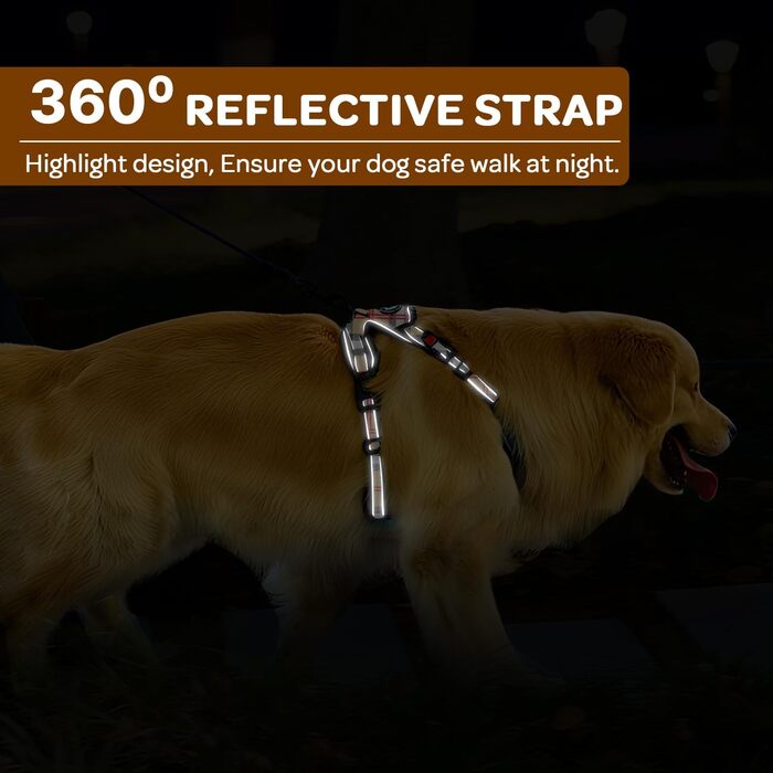 Шлейка для собак середнього розміру FURRYFECTION, антивитягуюча шлейка для собак, зручна та регульована, з тканини Оксфорд (Plaid Beige, S)