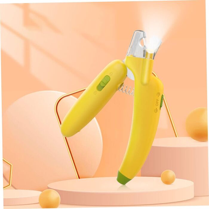 Безпечний тример для кігтів собак та котів BESPORTBLE з LED-підсвічуванням (14x5x2 см, жовтий)