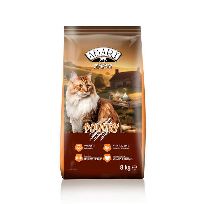 Сухий корм для дорослих котів Abart Classic з птицею, 8 кг