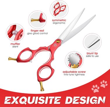 Професійна ножиця для грумінгу собак та котів Purple Dragon 6.5