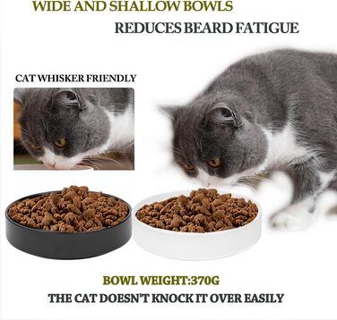 Котло propositions для котів та кошенят з кераміки, 15*4 см (чорний та білий)