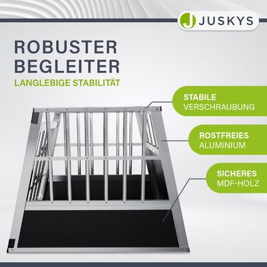 Транспортна переноска для собак Juskys Alu L - 91x66x70 см - алюмінієва переноска для собак, міцна та легка в догляді, замок на дверцятах