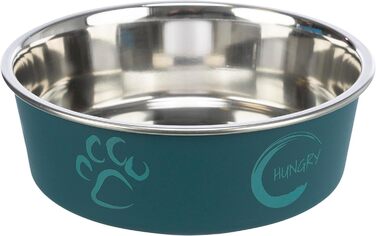 Тріксі Миска з нержавіючої сталі з пластиковим покриттям, 2.2 л, діаметр 23 см, висота 8 см, різнокольорова, 1 шт.