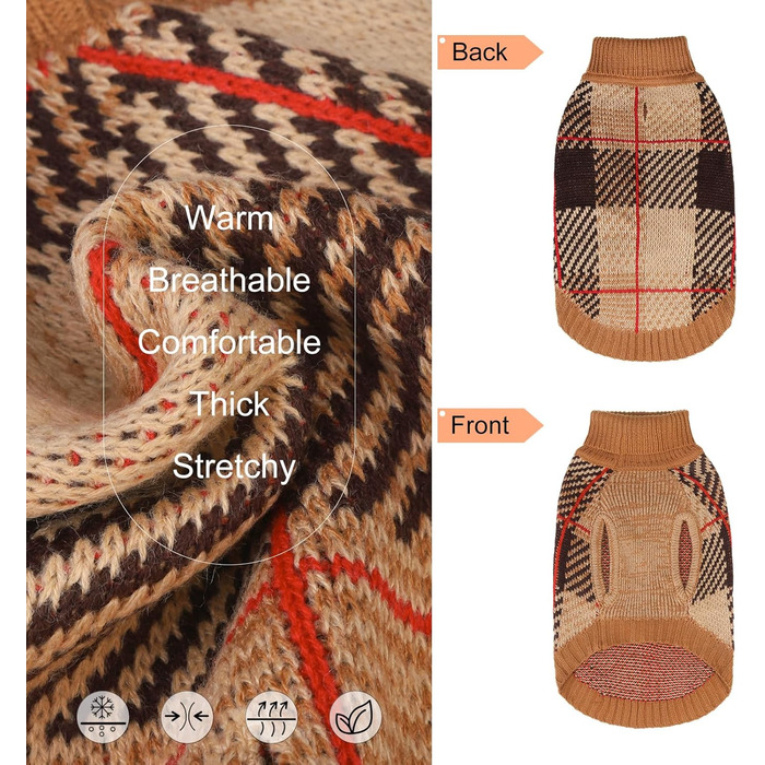 Пуловер для собак маленьких та середніх порід, цуценят, дівчаток та хлопчиків. З коміром-горловиною. Теплий, м'який пуловер для собак та котів. Ідеально для холодної погоди. Розміри: XXS (спинка 8', груди 12', шия 8'), XS (спинка 10', груди 14', шия 9'), 
