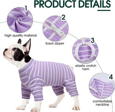 Корсет для собак після операції, після кастрації, для собак, для сук, піжама для собак малого та середнього розміру, фіолетовий, XL