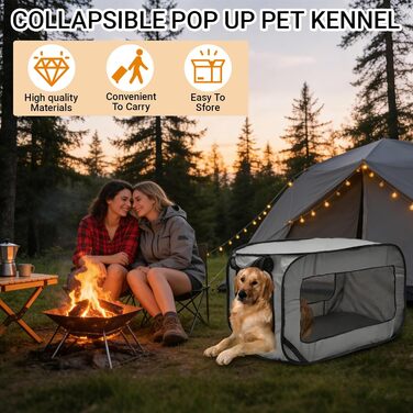 Транспортна переноска для собак CAIEJSAEN 92x52x52 см, складана, з оксфордської тканини, сітчаста, дихаюча, для подорожей та авто