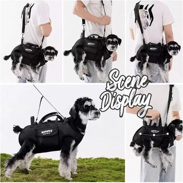 PETCUTE Сумка-переноска для собак 4 в 1, XL, чорна: переноска, рюкзак, гамак, ліжко