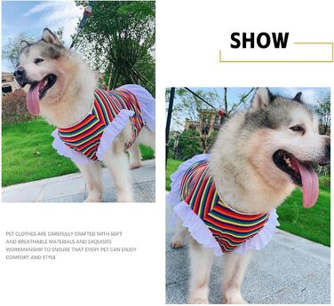 Сукня для собак принцеса з квітковим принтом, жовта в горошок, для великих собак, легка та дихаюча, для весілля, дня народження, вечірки, розмір XL (Сукня принцеса, XL)