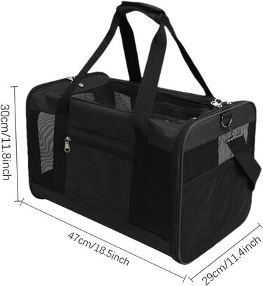 Транспортна переноска для собак та котів – складана, дихаюча, рюкзак | для подорожей, прогулянок, дому, чорна