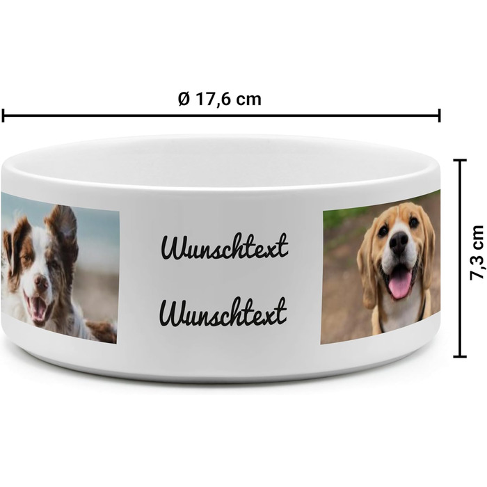 Персоналізована годівниця для собак PhotoFancy® з фото та ім'ям/текстом. Великий об'єм 950 мл, дизайн Layout 4