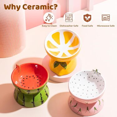 Котло propositions для котів TIGOADT, керамічна миска з дизайном ківі, нахилена годівниця для котів з підставкою, миска для кошенят, що запобігає блювоті, придатна для миття в посудомийній машині (рожева)