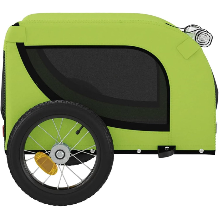 Навіс для собак Robuster, зелено-чорний, 124x53x53 см, до 30 кг, модель 93997