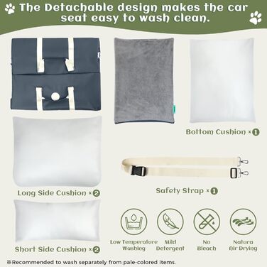 Автокрісло для тварин Booster: 2 шт. для собак та котів середніх та великих порід. З безпечними ременями та кишенями.