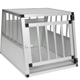 Транспортна переноска для собак та котів EUGAD, алюмінієва, 54x69x51 см, з замком безпеки, легка та стабільна, срібна