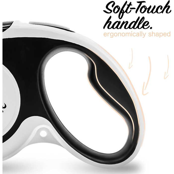 Рулетка для собак до 20 кг Bluzelle з відбиваючими смугами, металевим карабіном, надійним гальмом та зручною ручкою, розмір S