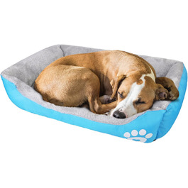 Ліжко для собак Lucky 60 см - м'яке, миється, для собак та котів, блакитне