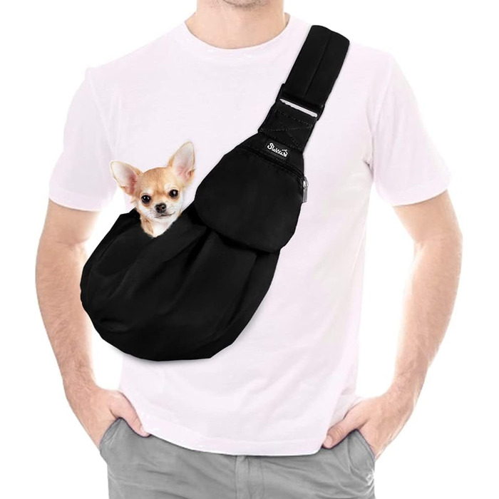 Сумка-переноска для собак SlowTon, чорна, водонепроникна, L (для собак 4,5-7,2 кг)