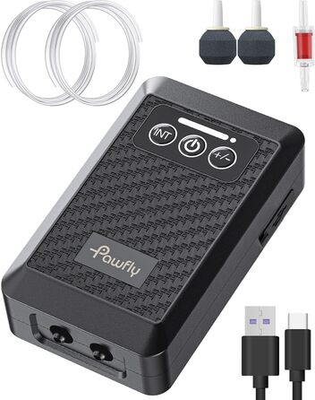 Акумуляторний повітряний насос Pawfly для акваріума, USB-зарядка, тиха аераційна помпа 3Вт для 40-230 л, портативна для риболовлі та аварійного живлення