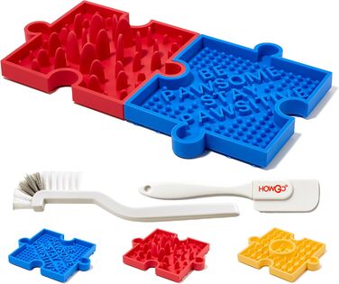 Іграшка-головоломка для собак та котів HowGo з 38+ присосками | Антиковзка, міцна іграшка-лабіринт з безпечного силікону | Зменшує нудьгу та тривогу (1 шт, Червоний) (2 Синій, Червоний)