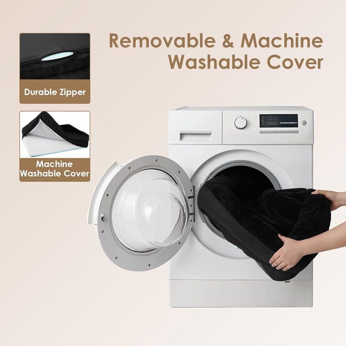 Ортопедичне ліжко для собак великих порід EHEYCIGA, 106.5x76x18.5 см, з піною з пам'яті, миється, водонепроникне, чорне