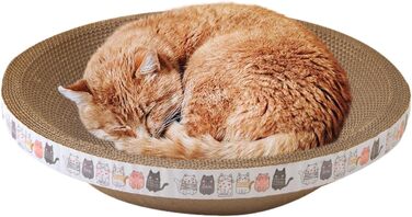 Круглі когтеточки для котів, лежанка-чаша, когтеточка-миска, котяче ліжко з картону, когтеточка, картон для кошенят, малі та середні коти (діаметр 45 см)
