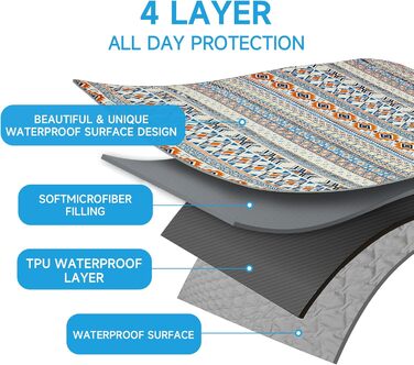 Водонепроникний двосторонній килимок для собак YOSEPATI, 208 x 173 см, блакитний медальйон. Захист дивану та меблів від бруду та шерсті. Підходить для цуценят, котів та дітей. Легко миється та перевертається.