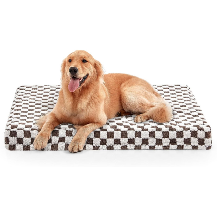 Крісло-ліжко для собак великих порід JOEJOY, ортопедичне, знімний, пральний чохол, плюшеве, сучасне, з піною Memory Foam, 106.7 x 71.1 см