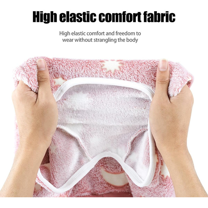 Піжама для собак тепла зимова, комбінезон з флісу, светр для цуценят та собак середніх розмірів, одяг для домашніх тварин, рожевий колір, розмір S