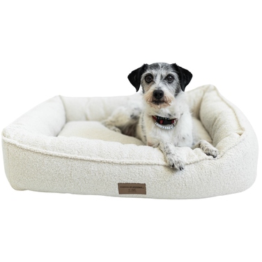 Преміум лежак Boucle Ecru — 60x50 см — для собак та котів (йорк, мальтезе)